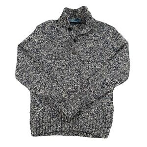 Vintage Polo Ralph Lauren Shawl Button Neck Pullover Sweater 2000s Rare Sz Med